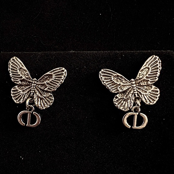 Dior Silver Butterfly Earrings